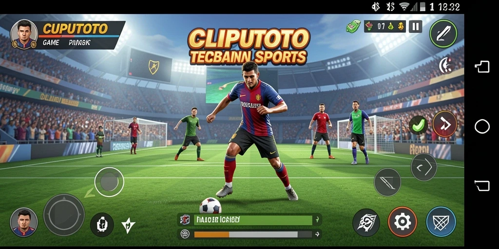 Screenshot utama CUPUTOTO menampilkan aksi mendebarkan dalam pertandingan olahraga.