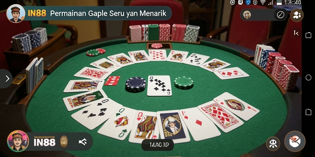 Tampilan gameplay Gaple yang seru dan interaktif di IN88.