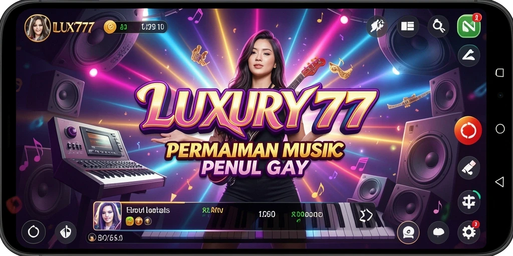 Screenshot gameplay LUXURY777 menunjukkan pemain bersaing dalam permainan musik.