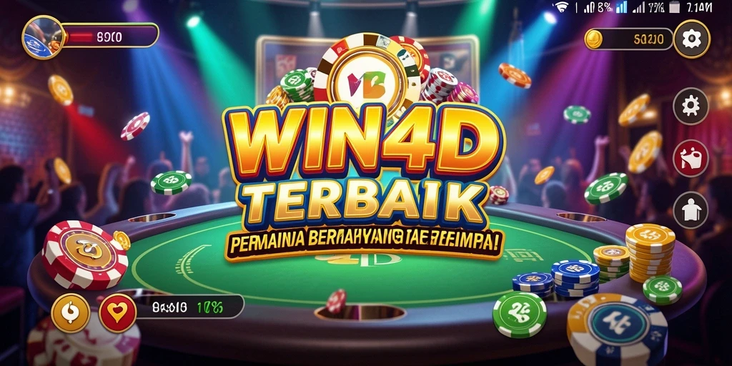 Tampilan gameplay menarik dari aplikasi WIN4D yang menawarkan pengalaman kasino hidup.